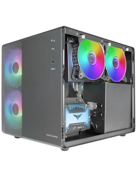 Mars Gaming MC-400 FRGB MicroATX Cristal Templado USB 3.0 Negra