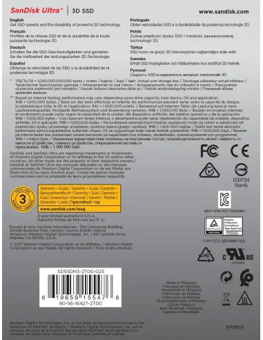 SanDisk Ultra 3D SSD 2.5" 2TB SATA3 SMART