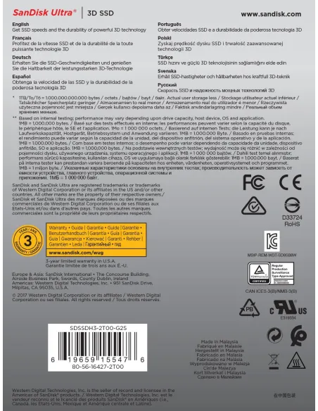 SanDisk Ultra 3D SSD 2.5" 2TB SATA3 SMART