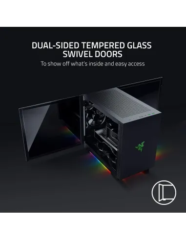 Razer Tomahawk Mini-ITX Gaming Cristal Templado Negra