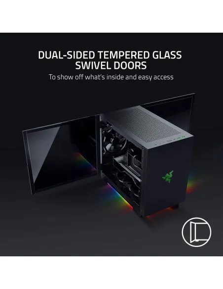 Razer Tomahawk Mini-ITX Gaming Cristal Templado Negra