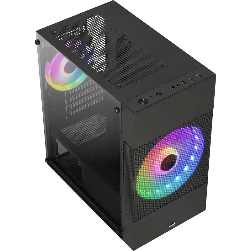 Aerocool Atomic Lite V2 Cristal Templado USB 3.0 Negro