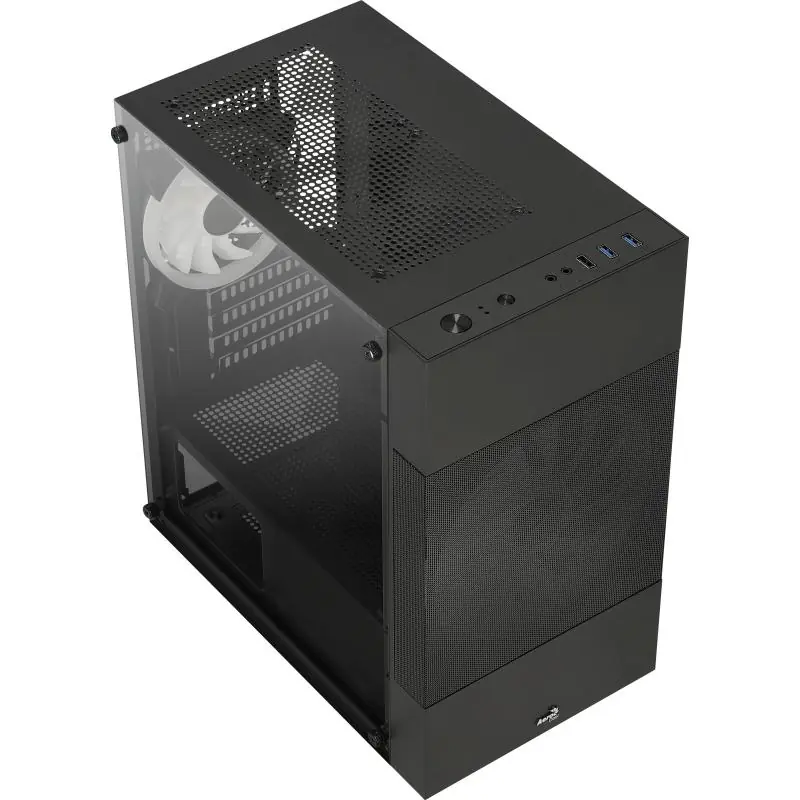 Aerocool Atomic Lite V2 Cristal Templado USB 3.0 Negro