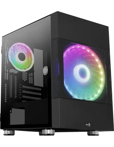 Aerocool Atomic ARGB Cristal Templado USB 3.0 Negra