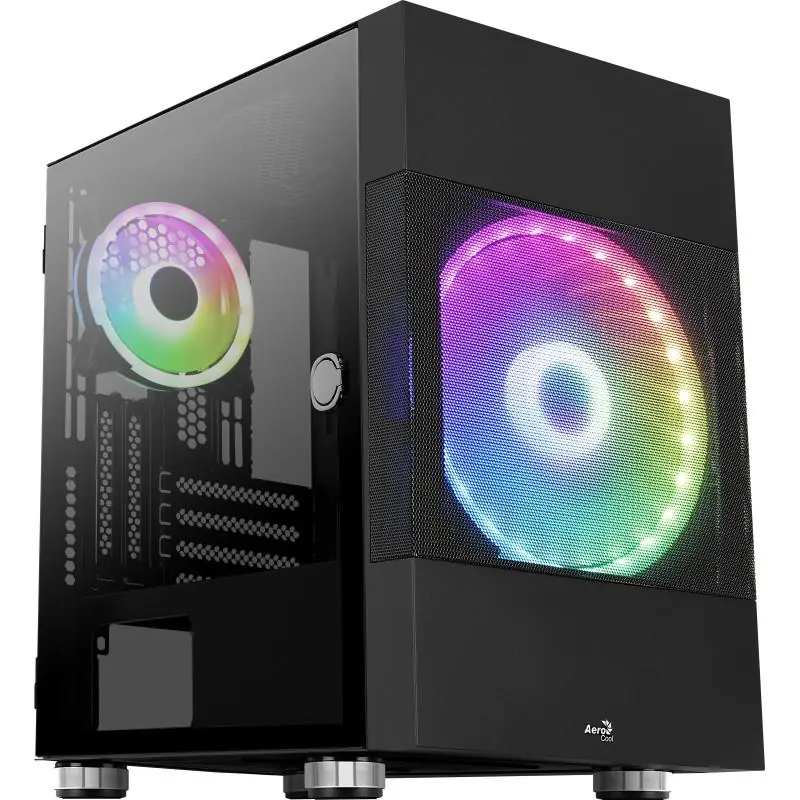 Aerocool Atomic ARGB Cristal Templado USB 3.0 Negra