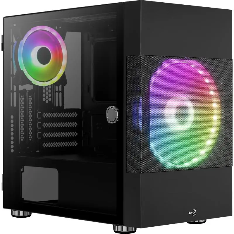 Aerocool Atomic ARGB Cristal Templado USB 3.0 Negra