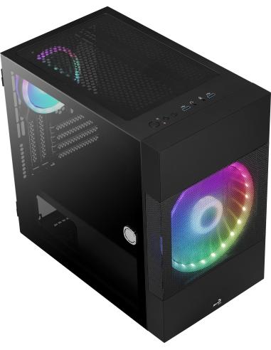 Aerocool Atomic ARGB Cristal Templado USB 3.0 Negra