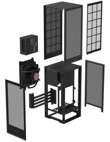 NZXT H1 CA-H16WR-B1-EU Mini-ITX USB 3.1 Mate Negro + Fuente de Alimentación 650W
