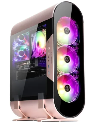 Abkoncore AL300M SYNC Mini Torre Cristal Templado USB-C RGB Rosa