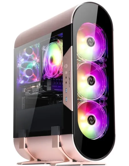 Abkoncore AL300M SYNC Mini Torre Cristal Templado USB-C RGB Rosa