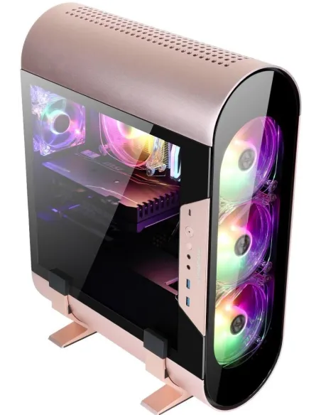 Abkoncore AL300M SYNC Mini Torre Cristal Templado USB-C RGB Rosa