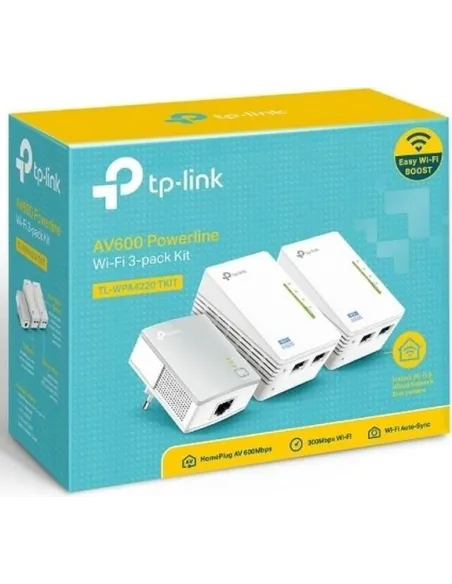 TP-Link TL-WPA4220 TKIT PLC Powerline Red Eléctrica AV600 + WiFi 4 N300 3 Unidades