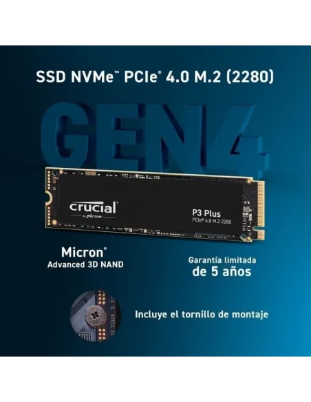 Crucial P3 Plus SSD M.2 500GB PCIe Gen 4