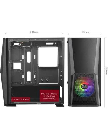 Mars Gaming MCONE RGB con Ventana USB 3.0 Negra