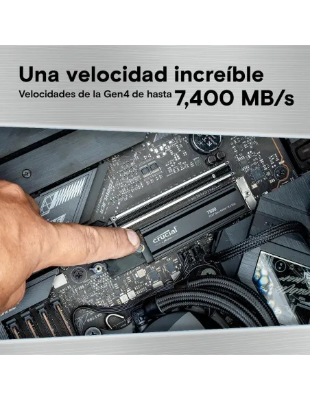 Crucial T500 SSD 500GB Disco Duro PCIe Gen 4 con Disipador