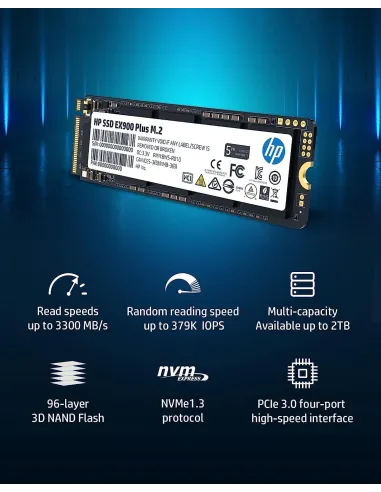 HP EX900 Plus SSD 2TB Disco Duro PCIe 3.0 M.2 NVMe 1.3