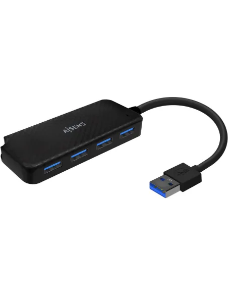 Aisens A106-0713 HUB 4 Puertos USB-A Negro