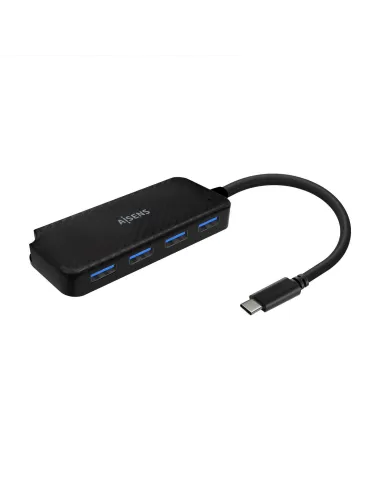 Aisens A109-0715 HUB USB-C 4 Puertos USB-A Negro