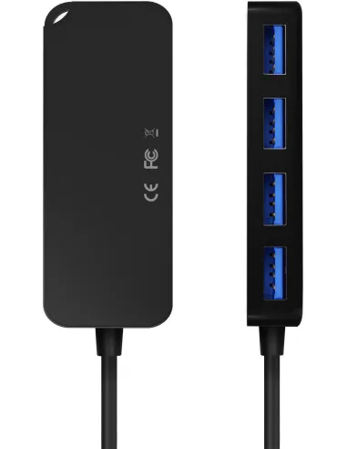 Aisens A109-0715 HUB USB-C 4 Puertos USB-A Negro