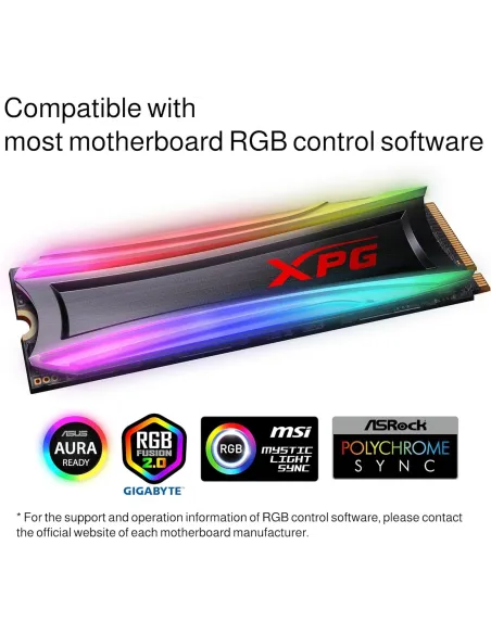 XPG Spectrix S40G SSD 512GB PCIe Gen 3 RGB con Disipador