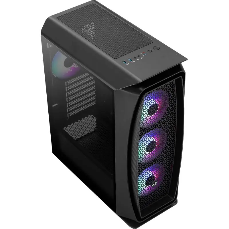 Aerocool Aero One Frost Cristal Templado USB 3.1 RGB Negra