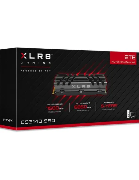 PNY XLR8 CS3140 M.2 SSD 2TB NVMe Gen4 con Disipador