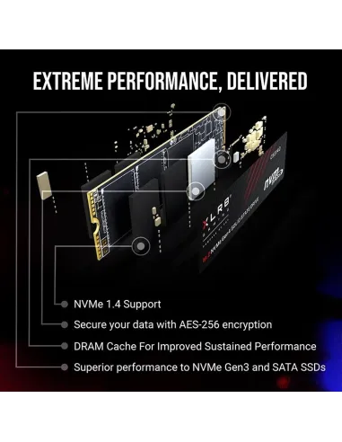 PNY XLR8 CS3140 M.2 SSD 1TB NVMe Gen4 con Disipador