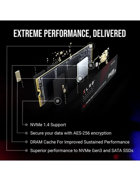 PNY XLR8 CS3140 M.2 SSD 1TB NVMe Gen4 con Disipador