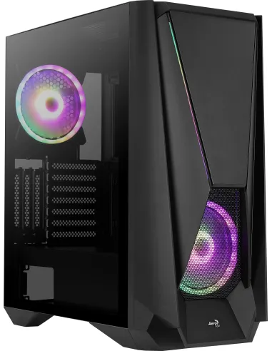 Aerocool Visor Cristal Templado USB 3.1 RGB Negra
