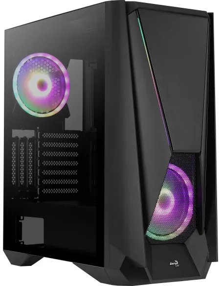 Aerocool Visor Cristal Templado USB 3.1 RGB Negra