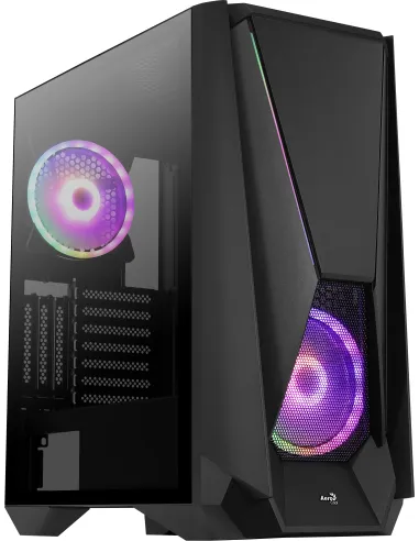 Aerocool Visor Cristal Templado USB 3.1 RGB Negra