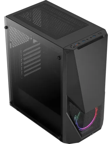 Aerocool Zauron Cristal Templado USB 3.1 RGB Negra