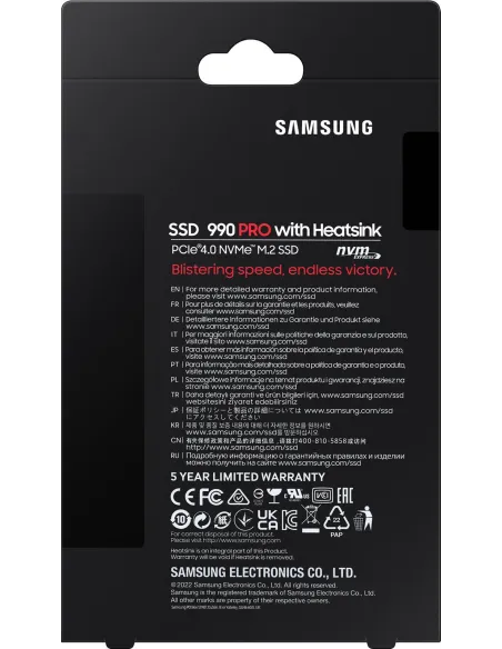 Samsung 990 Pro SSD M.2 2 TB PCIe Gen 4 con Disipador