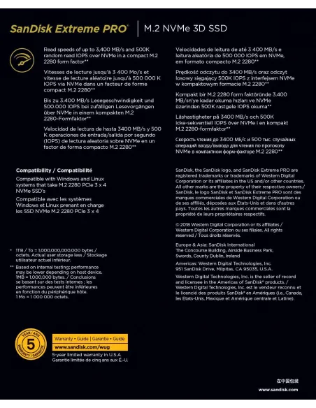 SanDisk Extreme Pro SSD M.2 1TB PCIe Gen 3