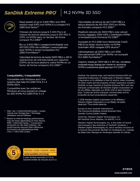 SanDisk Extreme Pro SSD M.2 500GB PCIe Gen 3