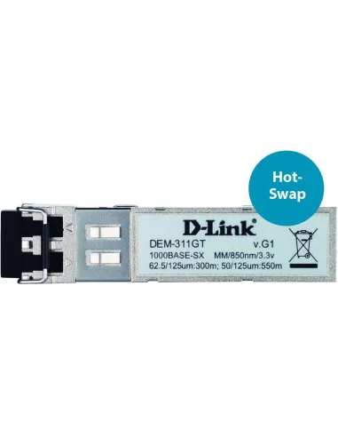 D-Link DEM-311GT Módulo Transceptor SFP de Fibra Óptica hasta 550 M