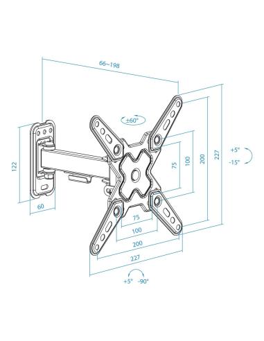 TooQ LP1343TN-B Soporte de Pared 13-43" hasta 20 kg Negro