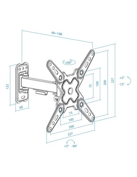TooQ LP1343TN-B Soporte de Pared 13-43" hasta 20 kg Negro