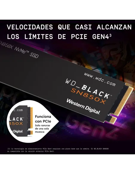 Western Digital Black SN850X SSD 2TB M.2 2280 PCIe Gen4 NVMe con Disipador Térmico