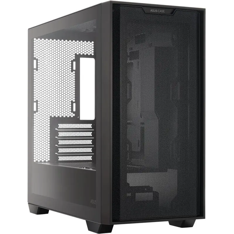 Asus A21 Torre Micro-ATX USB 3.2 con Ventana Negro