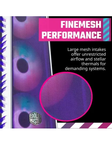 Cooler Master MasterBox MB520 Mesh Midi Tower ARGB Cristal Templado USB-C/3.2 Blanca