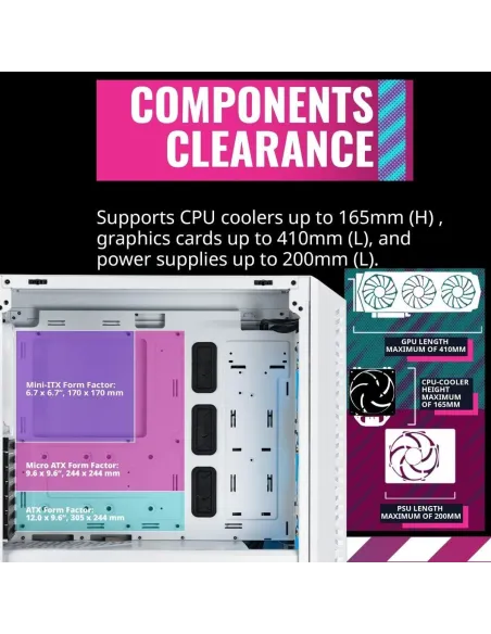 Cooler Master MasterBox MB520 Mesh Midi Tower ARGB Cristal Templado USB-C/3.2 Blanca