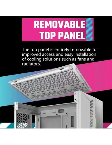 Cooler Master MasterBox MB520 Mesh Midi Tower ARGB Cristal Templado USB-C/3.2 Blanca