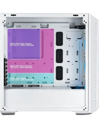 Cooler Master MasterBox MB520 Mesh Midi Tower ARGB Cristal Templado USB-C/3.2 Blanca