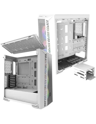 Cooler Master MasterBox MB520 Mesh Midi Tower ARGB Cristal Templado USB-C/3.2 Blanca