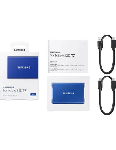 Samsung T7 Disco Duro SSD PCIe NVMe USB 3.2 1TB Azul