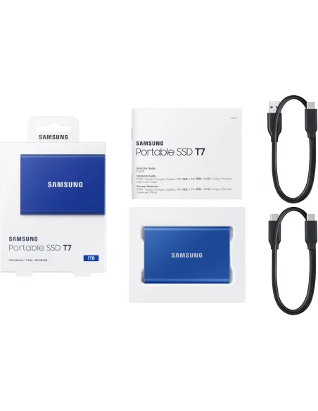 Samsung T7 Disco Duro SSD PCIe NVMe USB 3.2 1TB Azul