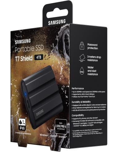 Samsung T7 Shield Disco Duro SSD 4TB USB-C Negro