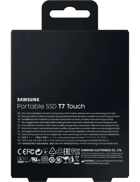 Samsung T7 Touch Disco Duro Externo SSD 1TB USB 3.2 Negro