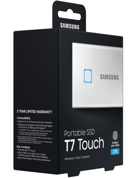 Samsung T7 Touch Disco Duro Externo SSD 2TB USB 3.2 Blanco